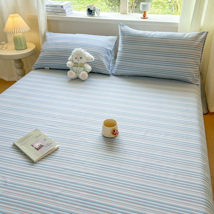 91家纺网 家纺一手货源 找家纺 羽梦家纺 2026新款老粗布床单三件套 海盐