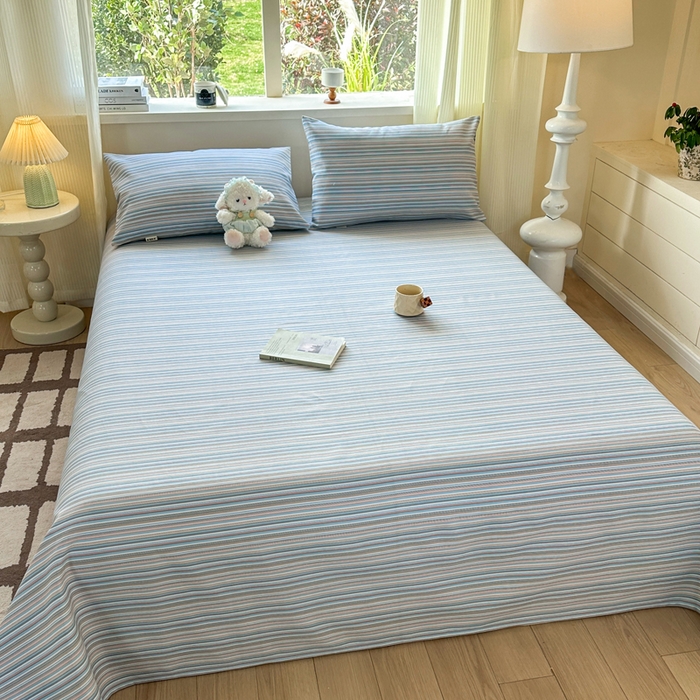 91家纺网 家纺一手货源 找家纺 羽梦家纺 2026新款老粗布床单三件套 海盐