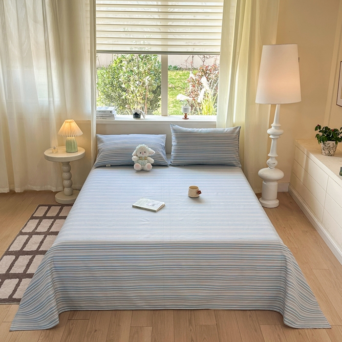 91家纺网 家纺一手货源 找家纺 羽梦家纺 2026新款老粗布床单三件套 海盐