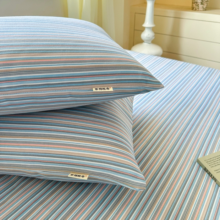 91家纺网 家纺一手货源 找家纺 羽梦家纺 2026新款老粗布床单三件套 海盐