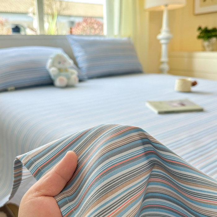 91家纺网 家纺一手货源 找家纺 羽梦家纺 2026新款老粗布床单三件套 海盐