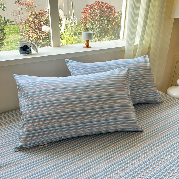 91家纺网 家纺一手货源 找家纺 羽梦家纺 2026新款老粗布床单三件套 海盐