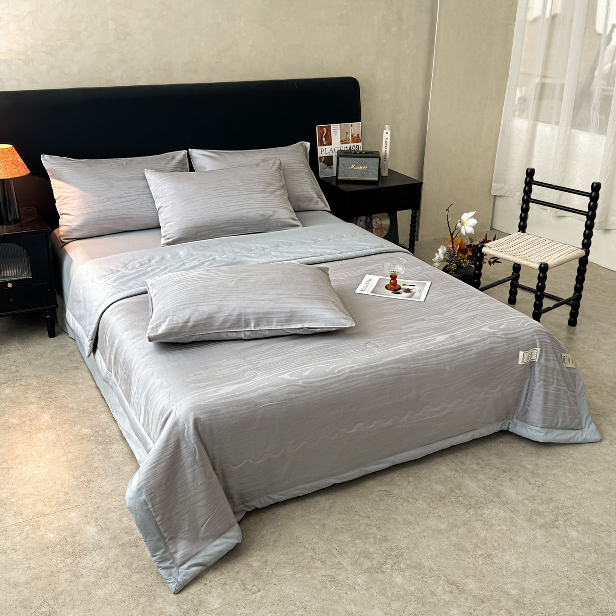 91家纺网 家纺一手货源 找家纺 乐家毛巾被（工厂自产自销） 2026春夏新款全棉60S长绒棉立体厚织提花整张棉花夏被四件套单夏被枕套夏凉被空 年轮