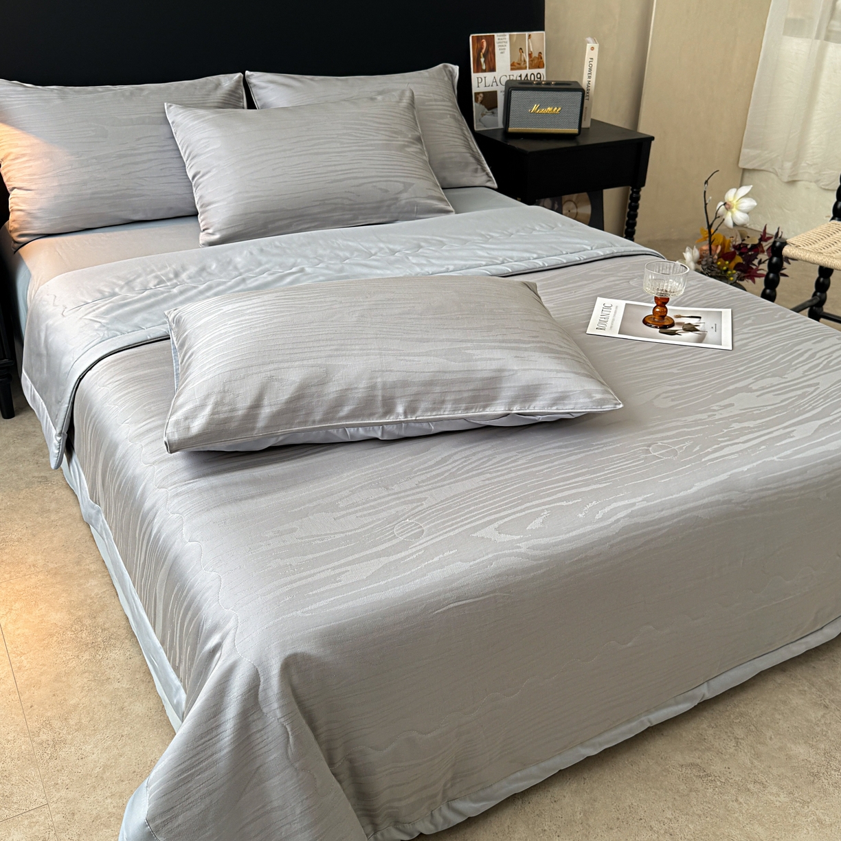 91家纺网 家纺一手货源 找家纺 乐家毛巾被（工厂自产自销） 2026春夏新款全棉60S长绒棉立体厚织提花整张棉花夏被四件套单夏被枕套夏凉被空 年轮