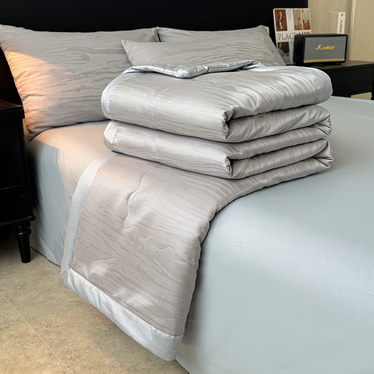 91家纺网 家纺一手货源 找家纺 乐家毛巾被（工厂自产自销） 2026春夏新款全棉60S长绒棉立体厚织提花整张棉花夏被四件套单夏被枕套夏凉被空 年轮