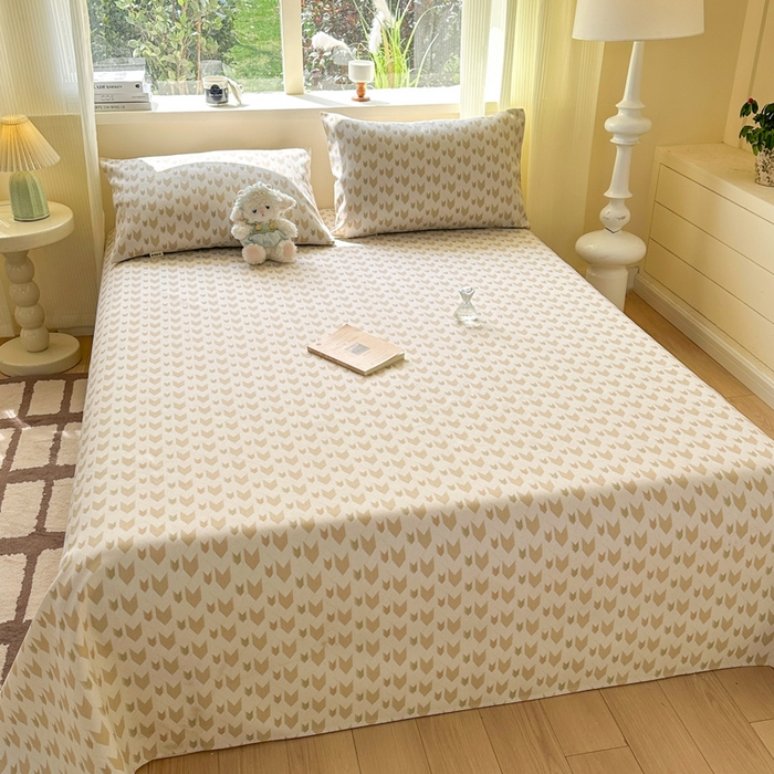 91家纺网 家纺一手货源 找家纺 羽梦家纺 2026新款老粗布床单三件套 金羽