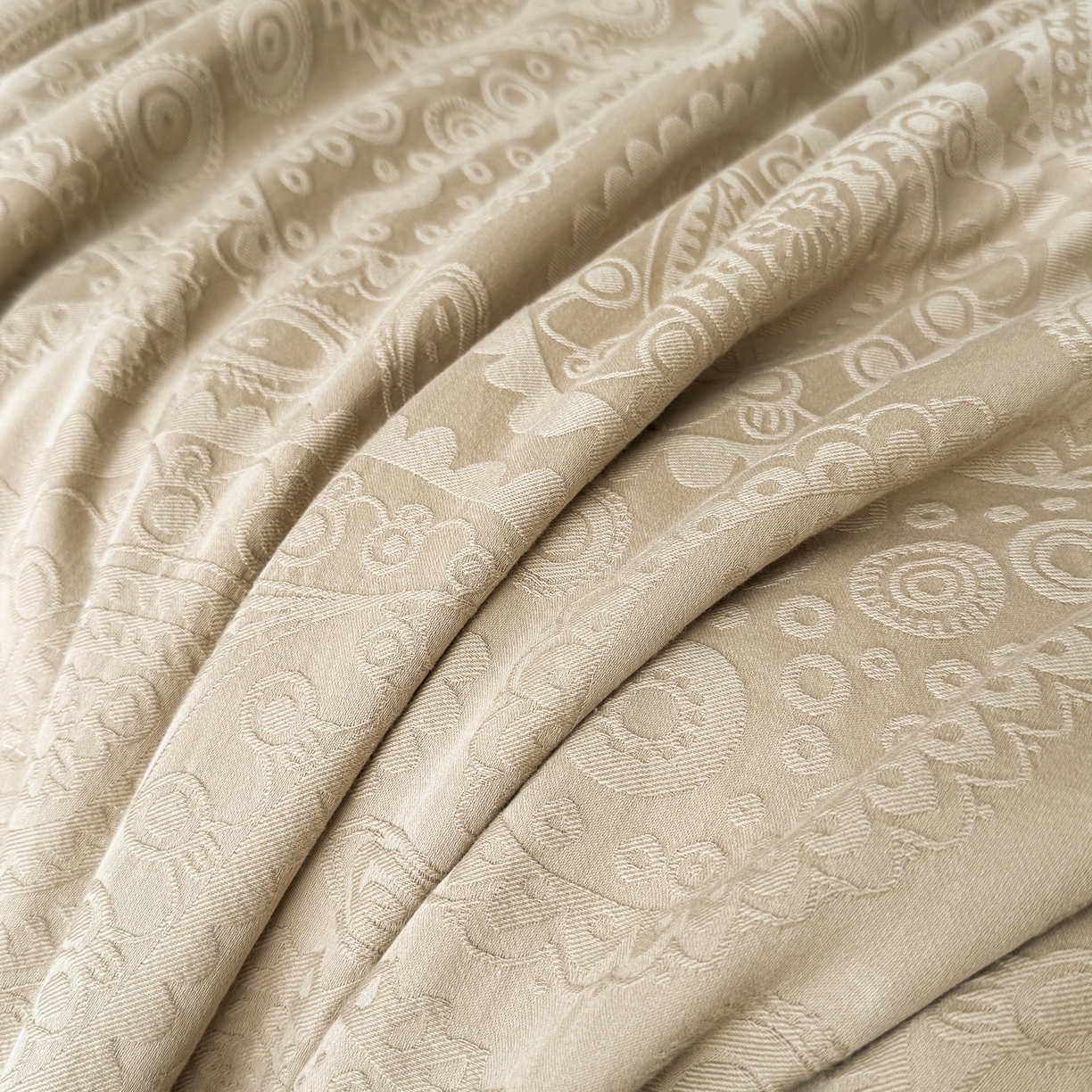 91家纺网 家纺一手货源 找家纺 乐家毛巾被（工厂自产自销） 2026春夏新款全棉60S长绒棉立体厚织提花整张棉花夏被四件套单夏被枕套夏凉被空 浅迹