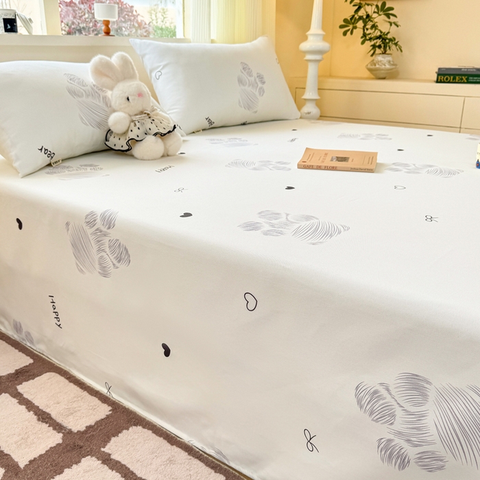 91家纺网 家纺一手货源 找家纺 羽梦家纺 2026新款老粗布床单三件套 眠熊