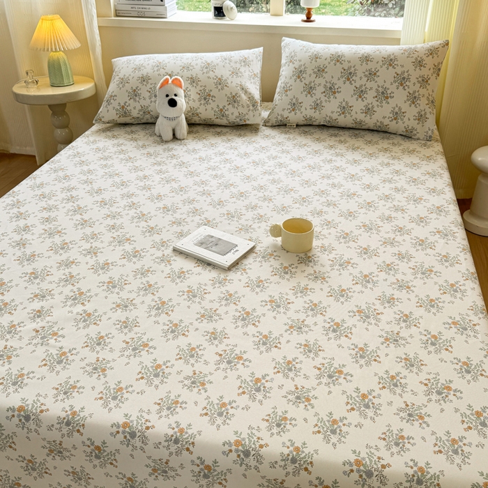 91家纺网 家纺一手货源 找家纺 羽梦家纺 2026新款老粗布床单三件套 茉香