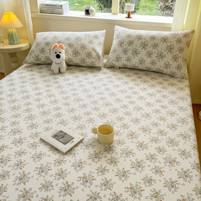 91家纺网 家纺一手货源 找家纺 羽梦家纺 2026新款老粗布床单三件套 茉香