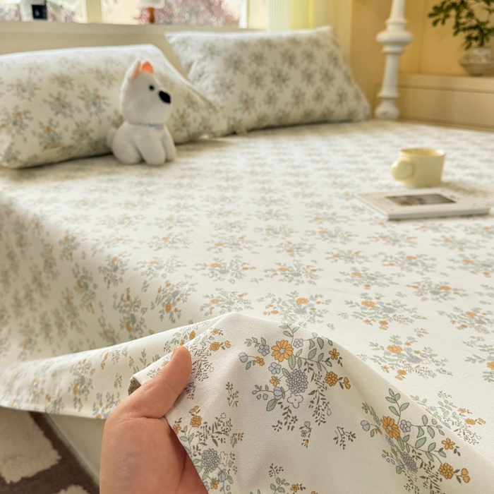 91家纺网 家纺一手货源 找家纺 羽梦家纺 2026新款老粗布床单三件套 茉香