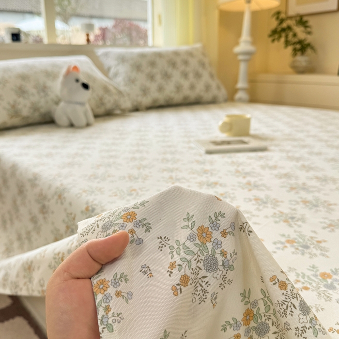 91家纺网 家纺一手货源 找家纺 羽梦家纺 2026新款老粗布床单三件套 茉香