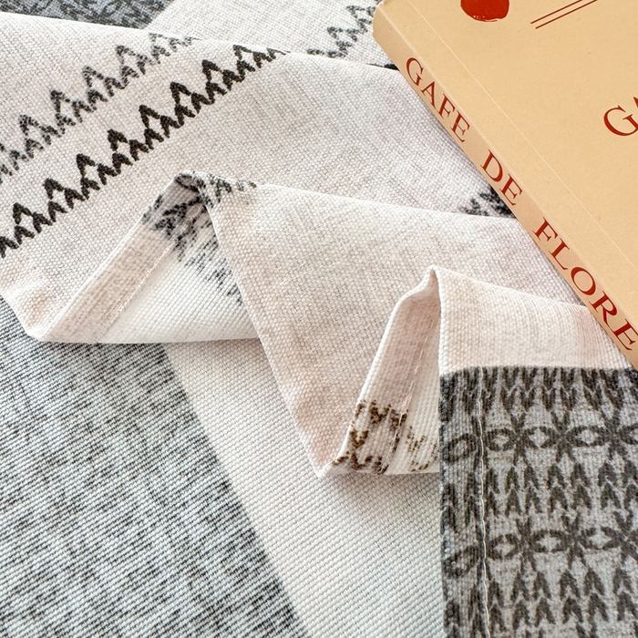 91家纺网 家纺一手货源 找家纺 羽梦家纺 2026新款老粗布床单三件套 墨痕