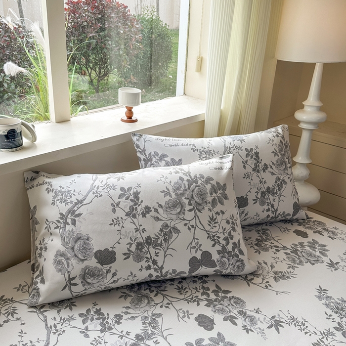 91家纺网 家纺一手货源 找家纺 羽梦家纺 2026新款老粗布床单三件套 墨玫