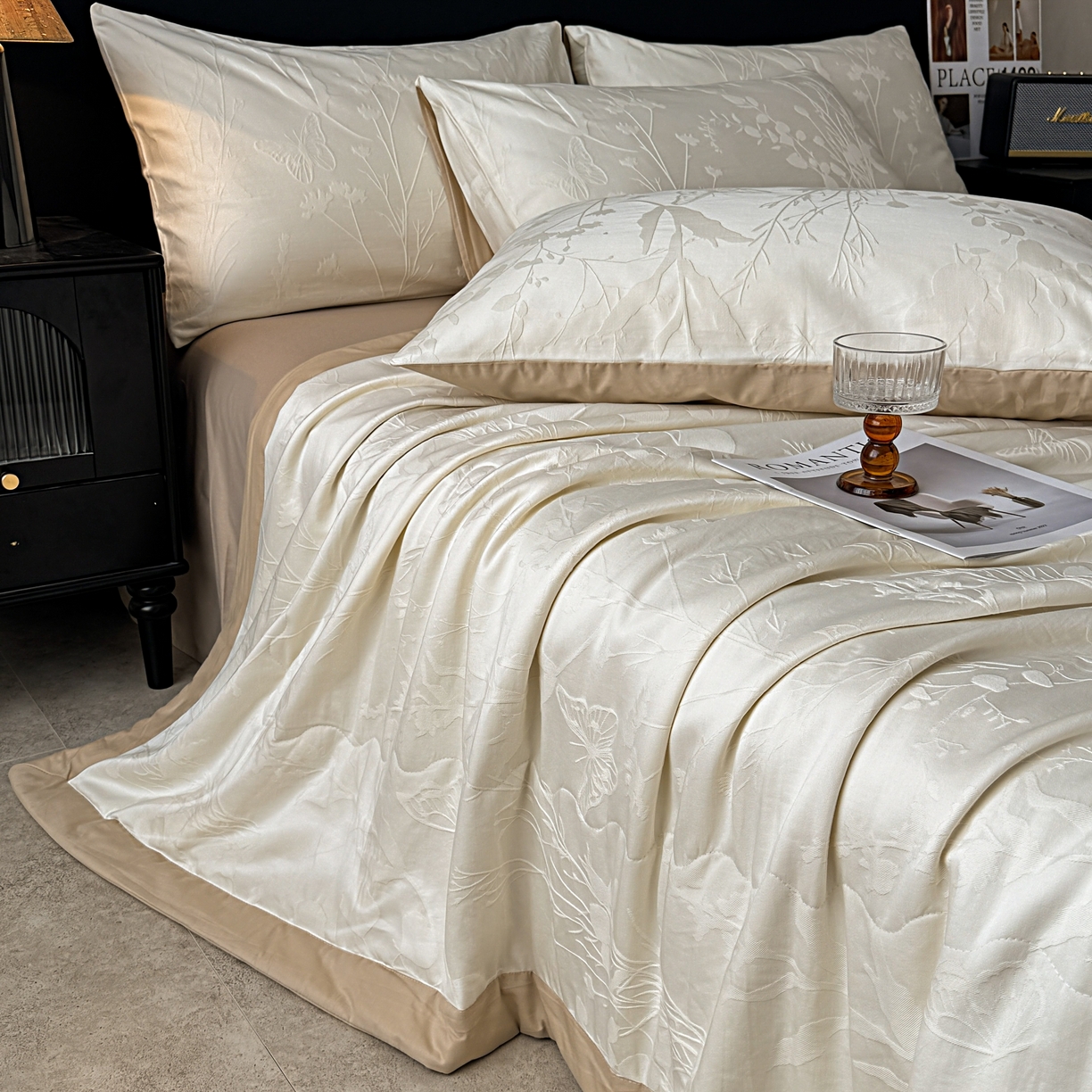 91家纺网 家纺一手货源 找家纺 乐家毛巾被（工厂自产自销） 2026春夏新款全棉60S长绒棉立体厚织提花整张棉花夏被四件套单夏被枕套夏凉被空 素纹