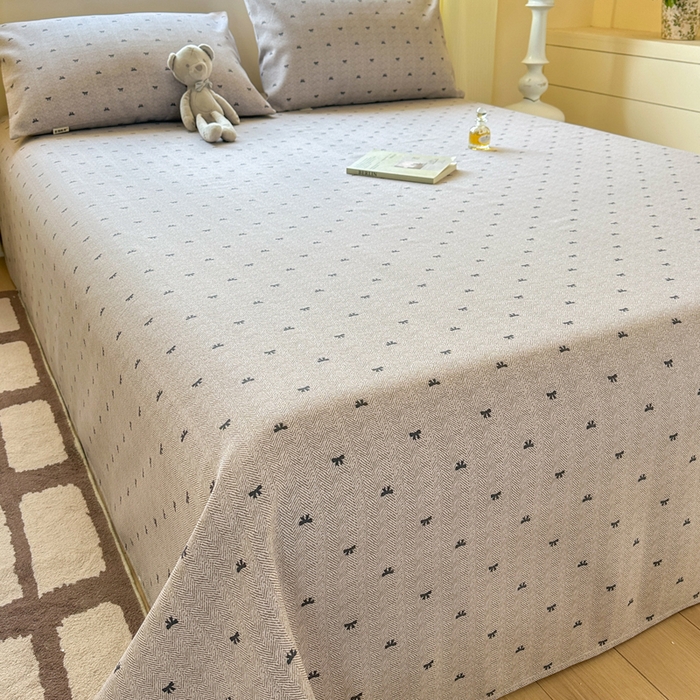 91家纺网 家纺一手货源 找家纺 羽梦家纺 2026新款老粗布床单三件套 星茅