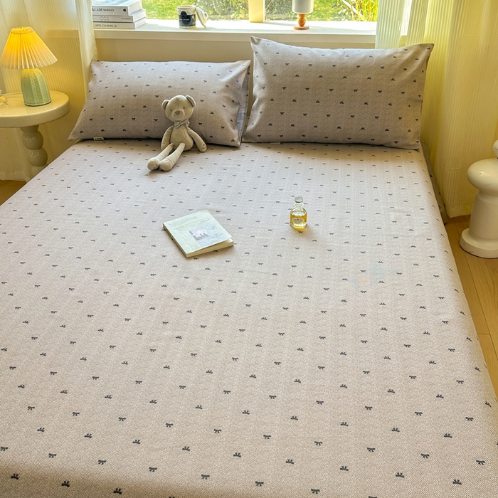 91家纺网 家纺一手货源 找家纺 羽梦家纺 2026新款老粗布床单三件套 星茅