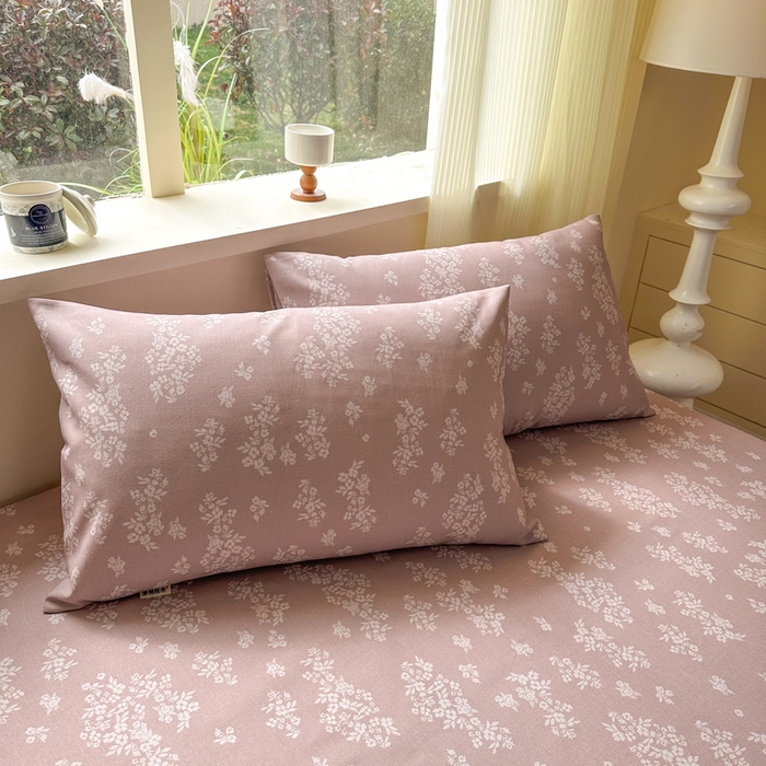 91家纺网 家纺一手货源 找家纺 羽梦家纺 2026新款老粗布床单三件套 樱草