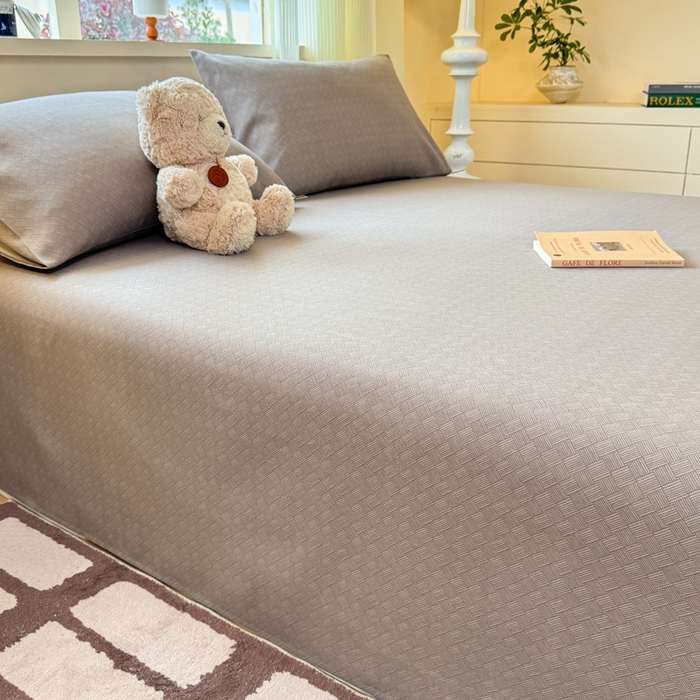 91家纺网 家纺一手货源 找家纺 羽梦家纺 2026新款老粗布床单三件套 棕柯