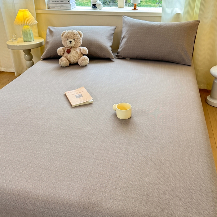 91家纺网 家纺一手货源 找家纺 羽梦家纺 2026新款老粗布床单三件套 棕柯