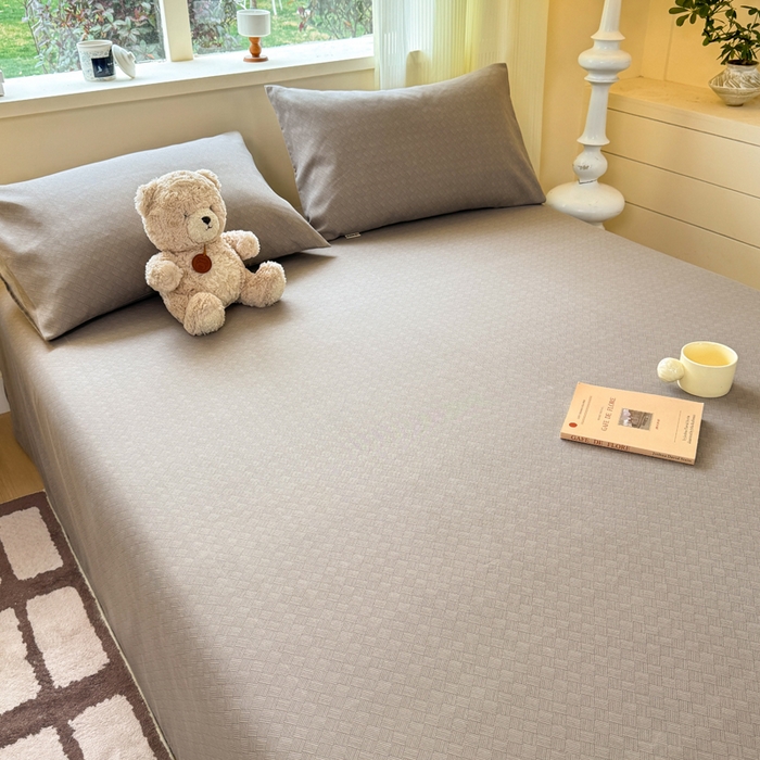 91家纺网 家纺一手货源 找家纺 羽梦家纺 2026新款老粗布床单三件套 棕柯