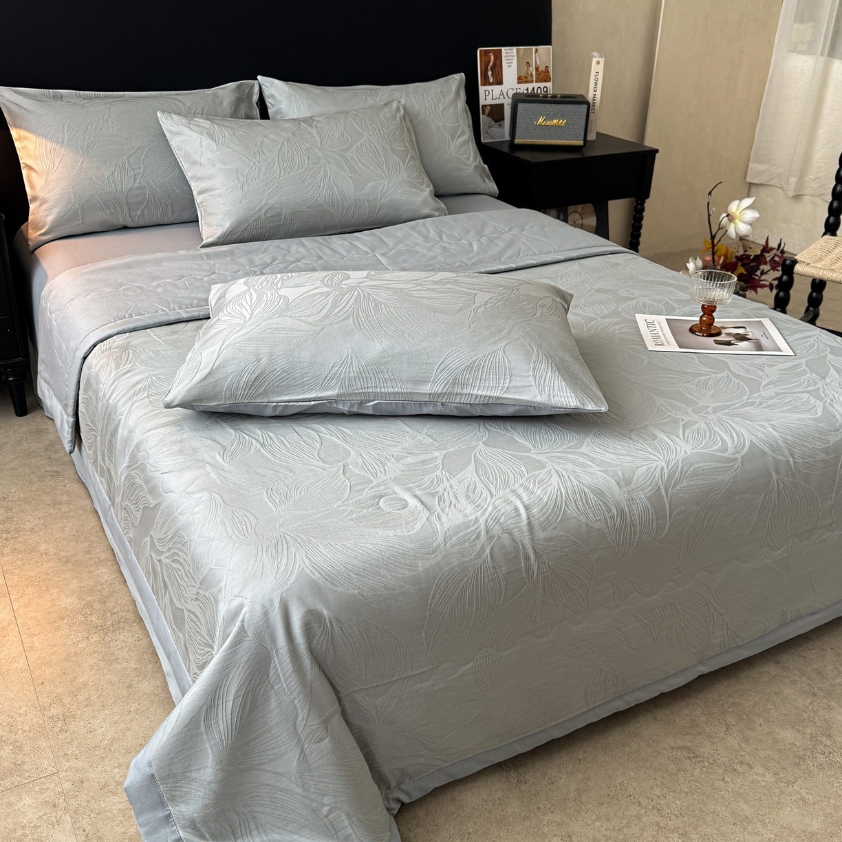 91家纺网 家纺一手货源 找家纺 乐家毛巾被（工厂自产自销） 2026春夏新款全棉60S长绒棉立体厚织提花整张棉花夏被四件套单夏被枕套夏凉被空 纤条