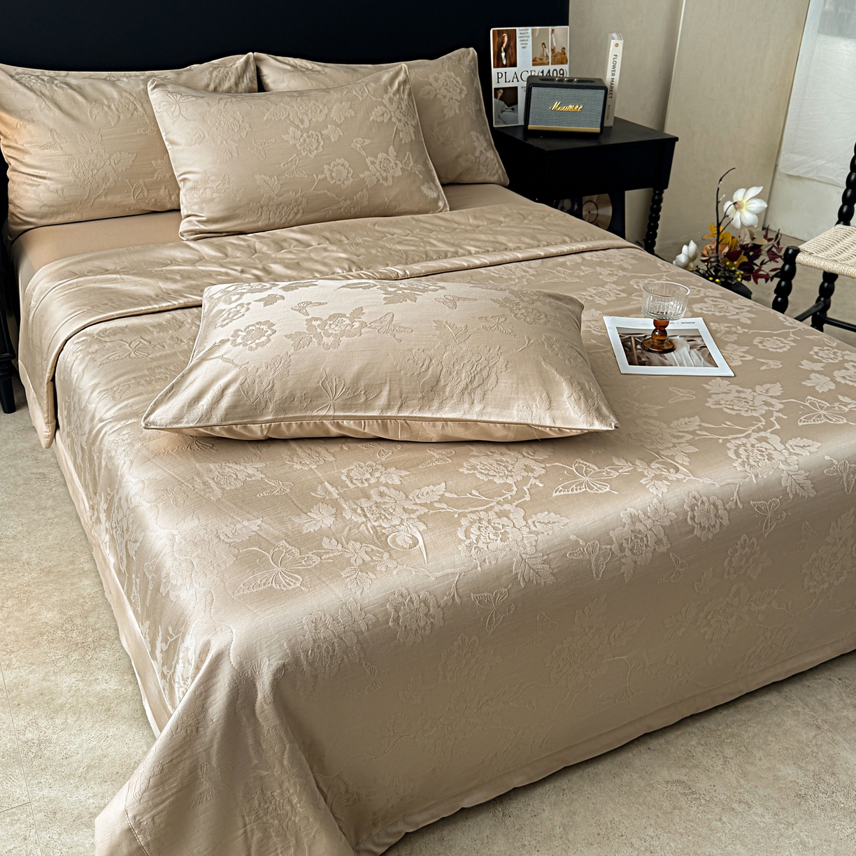 91家纺网 家纺一手货源 找家纺 乐家毛巾被（工厂自产自销） 2026春夏新款全棉60S长绒棉立体厚织提花整张棉花夏被四件套单夏被枕套夏凉被空 隐花