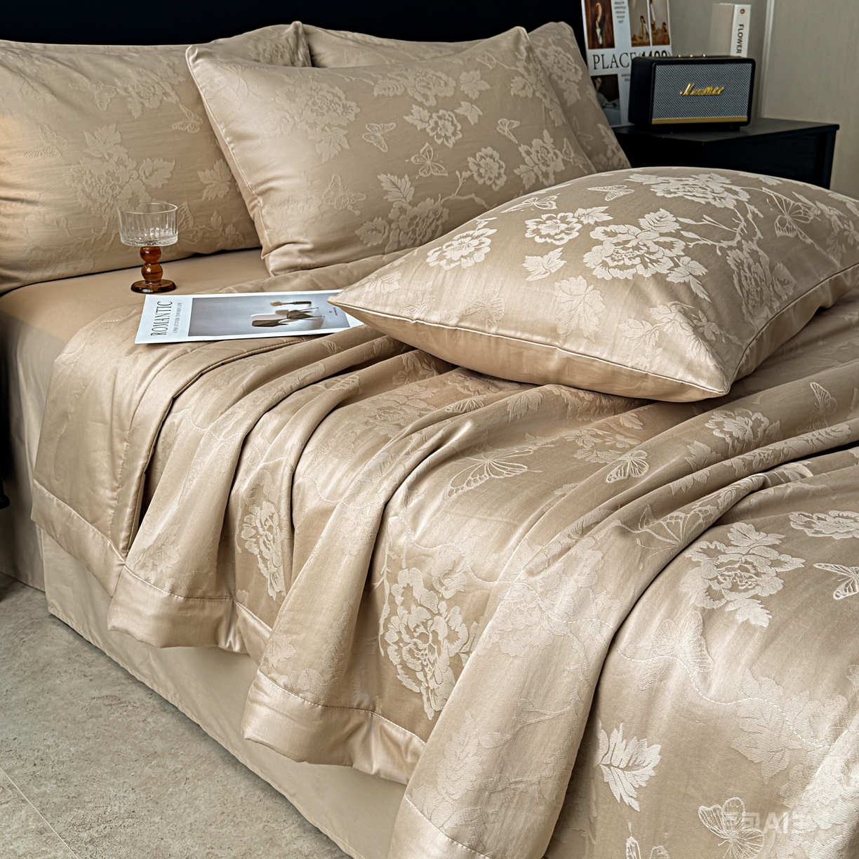 91家纺网 家纺一手货源 找家纺 乐家毛巾被（工厂自产自销） 2026春夏新款全棉60S长绒棉立体厚织提花整张棉花夏被四件套单夏被枕套夏凉被空 隐花