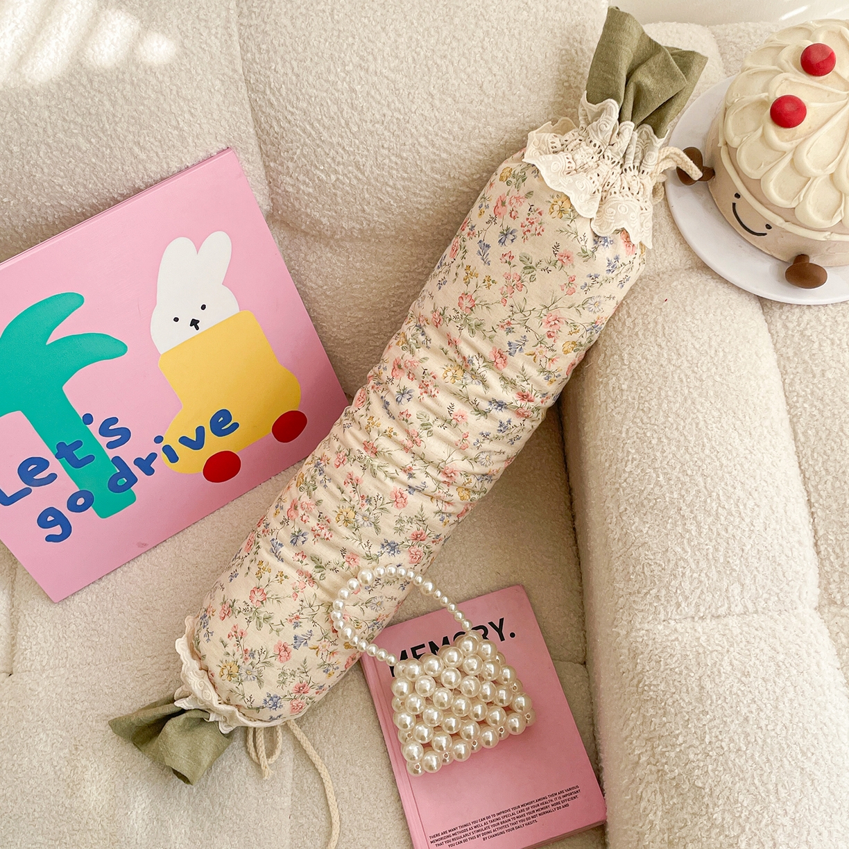 91家纺网 家纺一手货源 找家纺 亦帆枕芯 2026新款多功能法式圆柱形糖果枕宝宝安抚枕成人颈椎枕 田园繁花-法式糖果枕