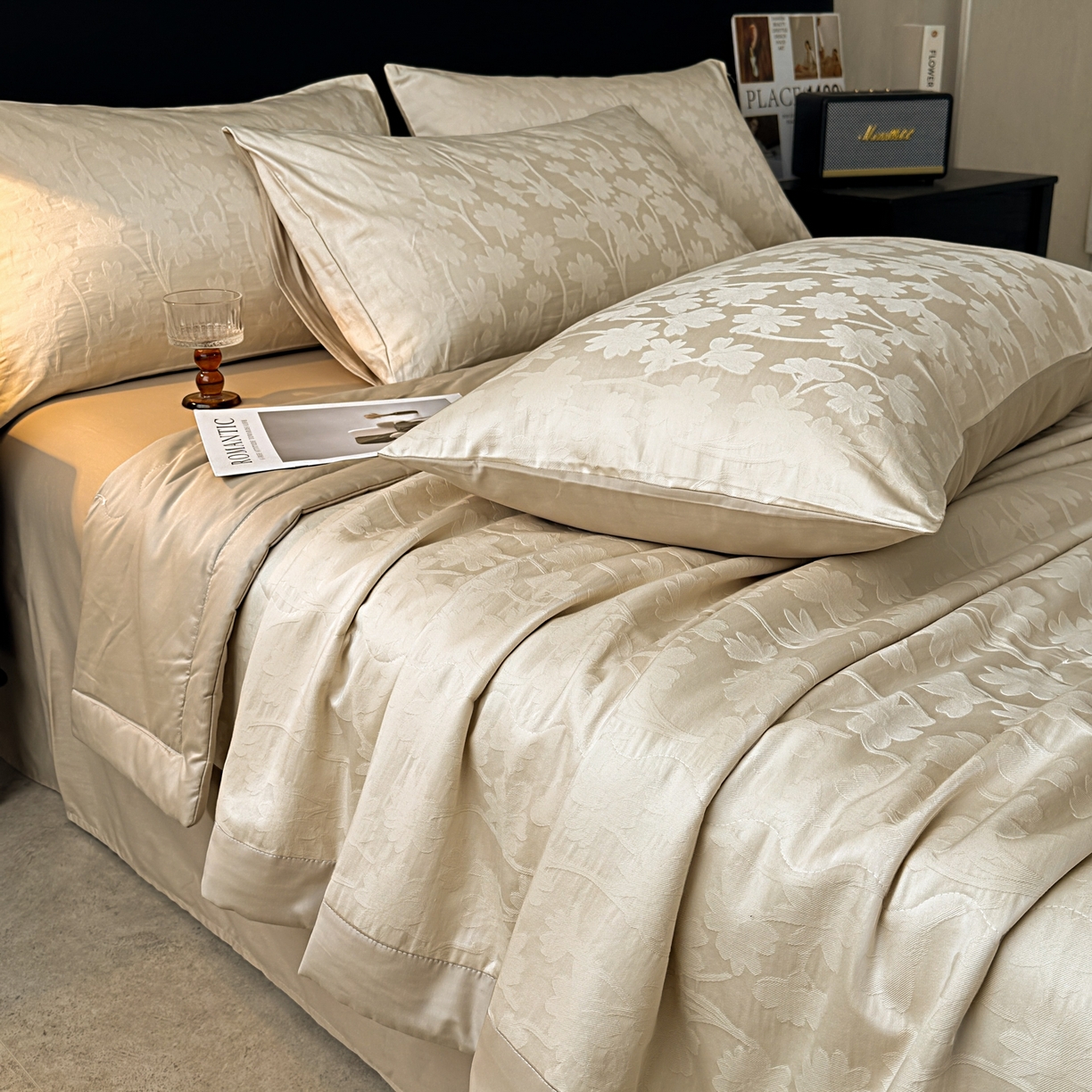 91家纺网 家纺一手货源 找家纺 乐家毛巾被（工厂自产自销） 2026春夏新款全棉60S长绒棉立体厚织提花整张棉花夏被四件套单夏被枕套夏凉被空 印夏