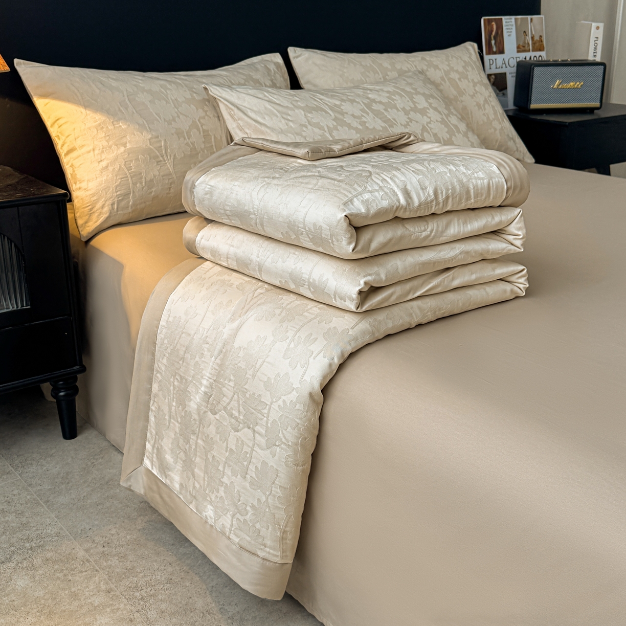 91家纺网 家纺一手货源 找家纺 乐家毛巾被（工厂自产自销） 2026春夏新款全棉60S长绒棉立体厚织提花整张棉花夏被四件套单夏被枕套夏凉被空 印夏