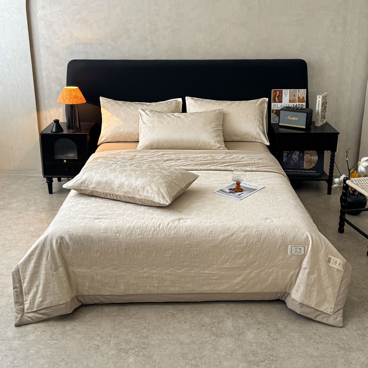 91家纺网 家纺一手货源 找家纺 乐家毛巾被（工厂自产自销） 2026春夏新款全棉60S长绒棉立体厚织提花整张棉花夏被四件套单夏被枕套夏凉被空 印夏