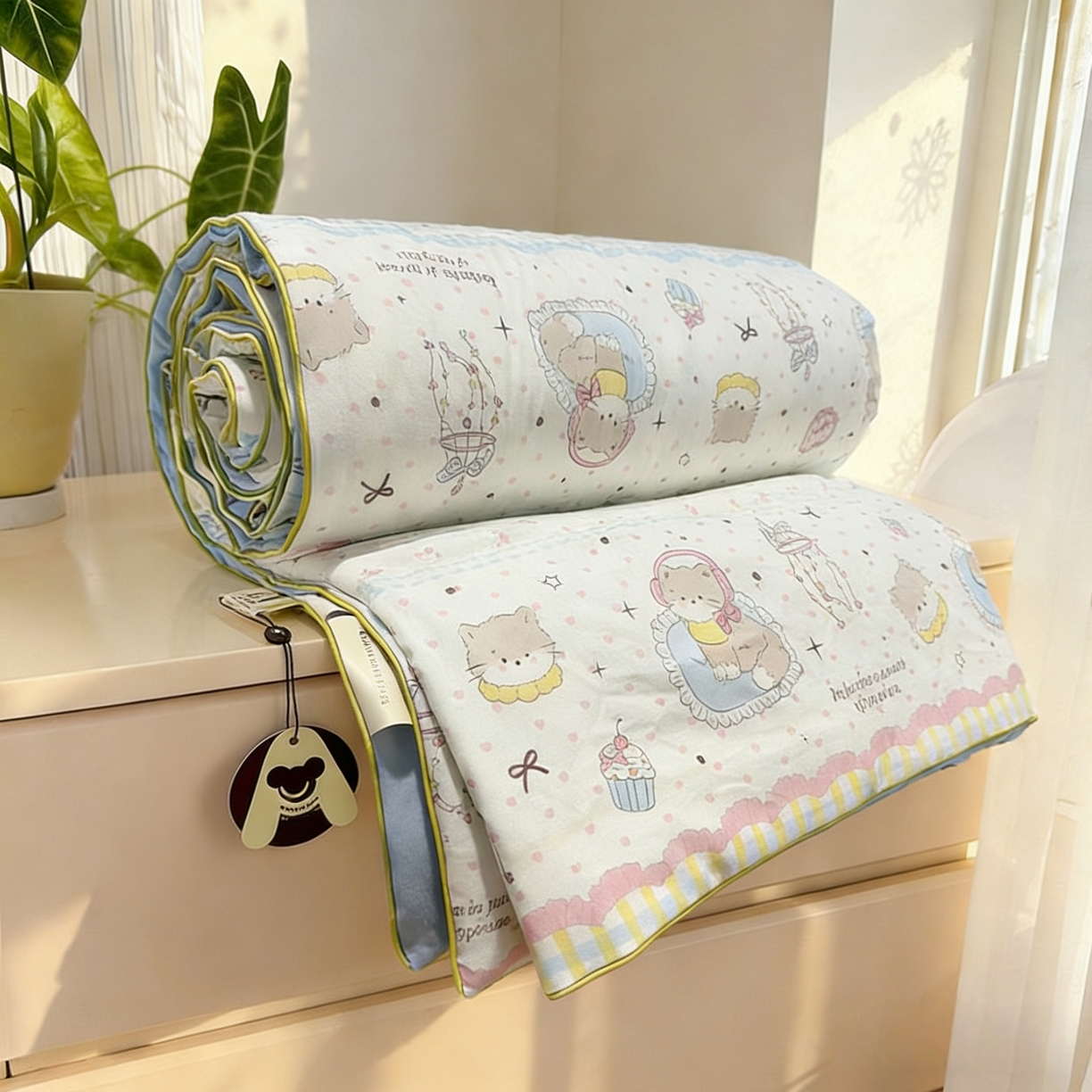 91家纺网 家纺一手货源 找家纺 （总）太阳树 2026新款A类水洗双层纱夏被大豆夏被夏凉被空调被