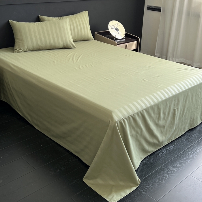 91家纺网 家纺一手货源 找家纺 蓝淋家纺 2026春夏新款贡缎提花四件套 茶青缎