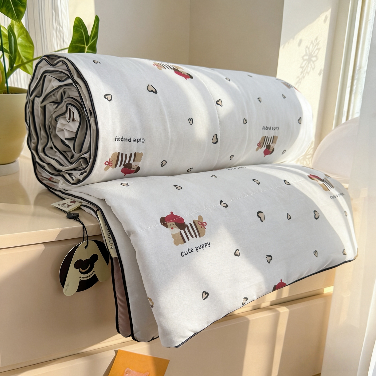 太阳树 2026新款A类水洗双层纱夏被大豆夏被夏凉被空调被 红帽小狗