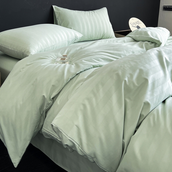 蓝淋家纺 2026春夏新款贡缎提花四件套 青雾缎