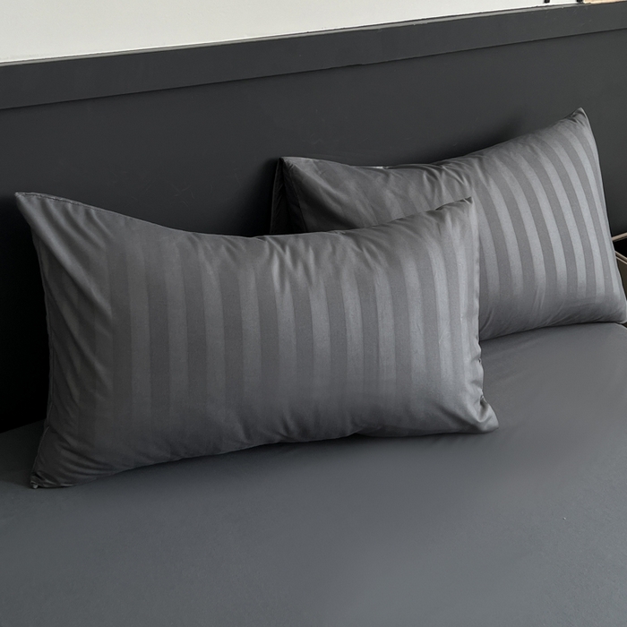 91家纺网 家纺一手货源 找家纺 蓝淋家纺 2026春夏新款贡缎提花四件套 炭灰缎