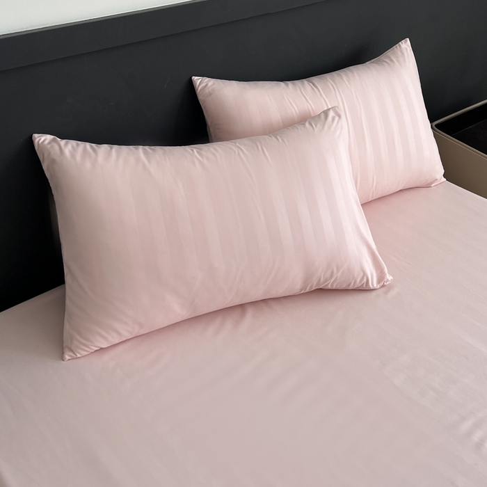 91家纺网 家纺一手货源 找家纺 蓝淋家纺 2026春夏新款贡缎提花四件套 桃雾缎