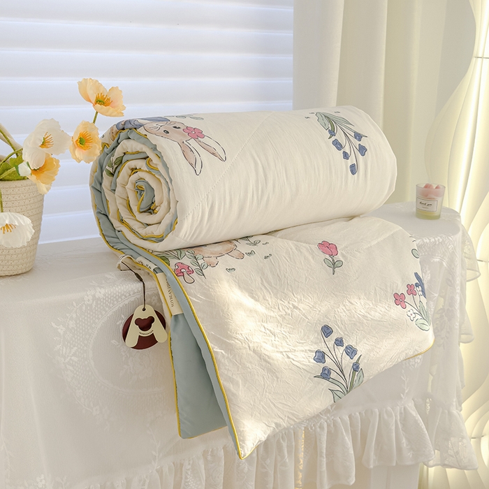 太阳树 2026新款A类水洗双层纱夏被大豆夏被夏凉被空调被 兔sweet