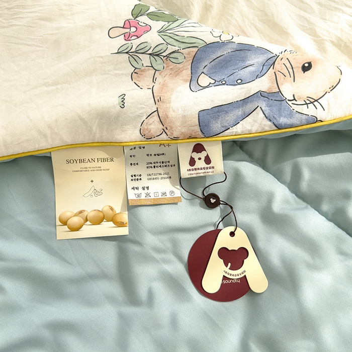 91家纺网 家纺一手货源 找家纺 太阳树 2026新款A类水洗双层纱夏被大豆夏被夏凉被空调被 兔sweet