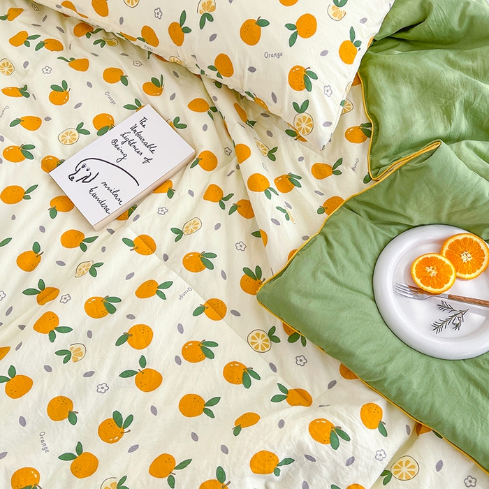 91家纺网 家纺一手货源 找家纺 太阳树 2026新款A类水洗双层纱夏被大豆夏被夏凉被空调被 小橘子