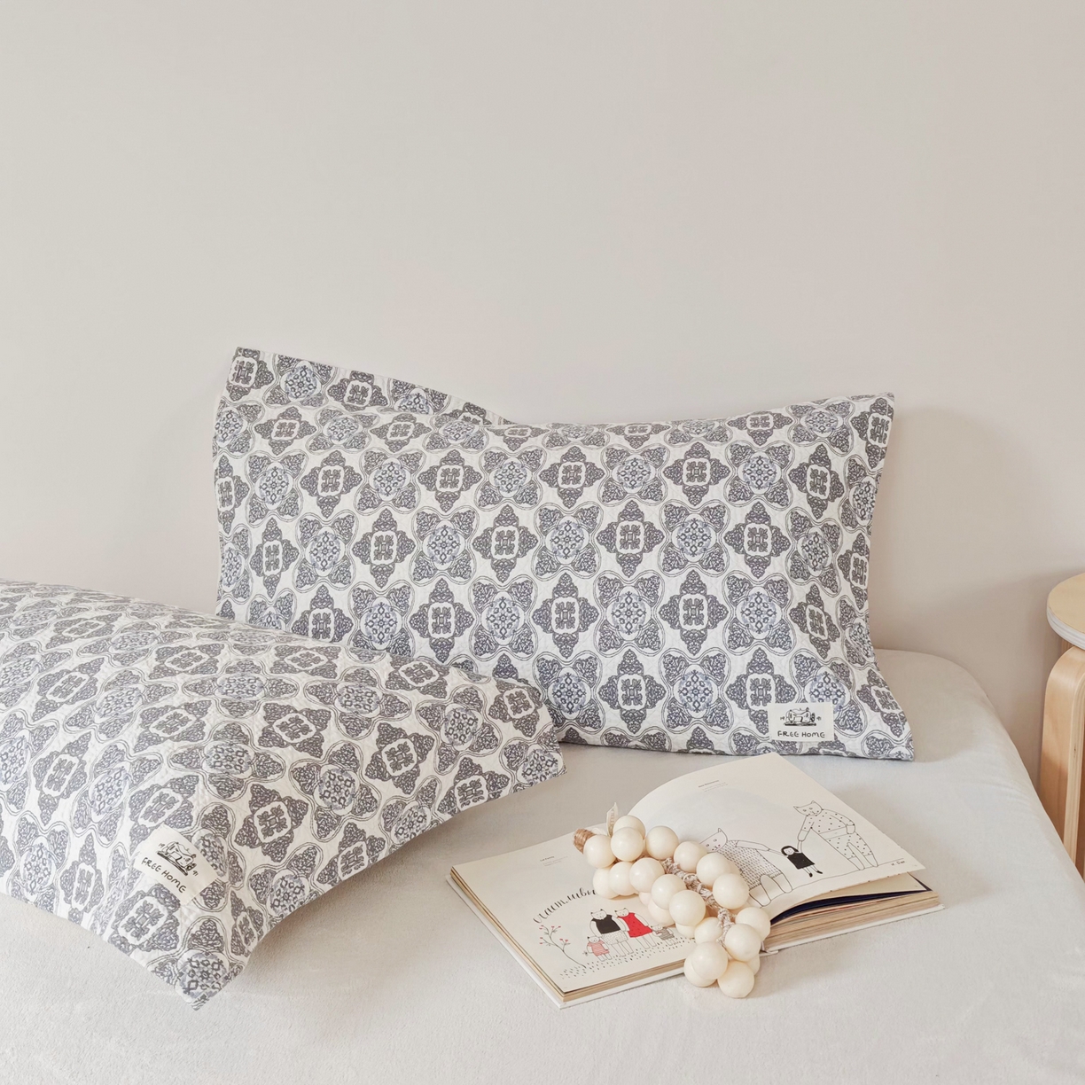 91家纺网 家纺一手货源 找家纺 沐瑟家纺  2026新款安心棉纯棉纱布枕巾 隅方糖