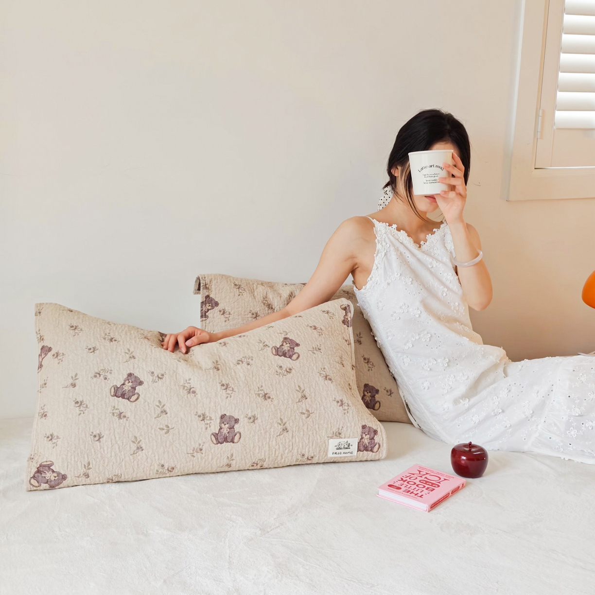 91家纺网 家纺一手货源 找家纺 沐瑟家纺  2026新款安心棉纯棉纱布枕巾 小熊碎花