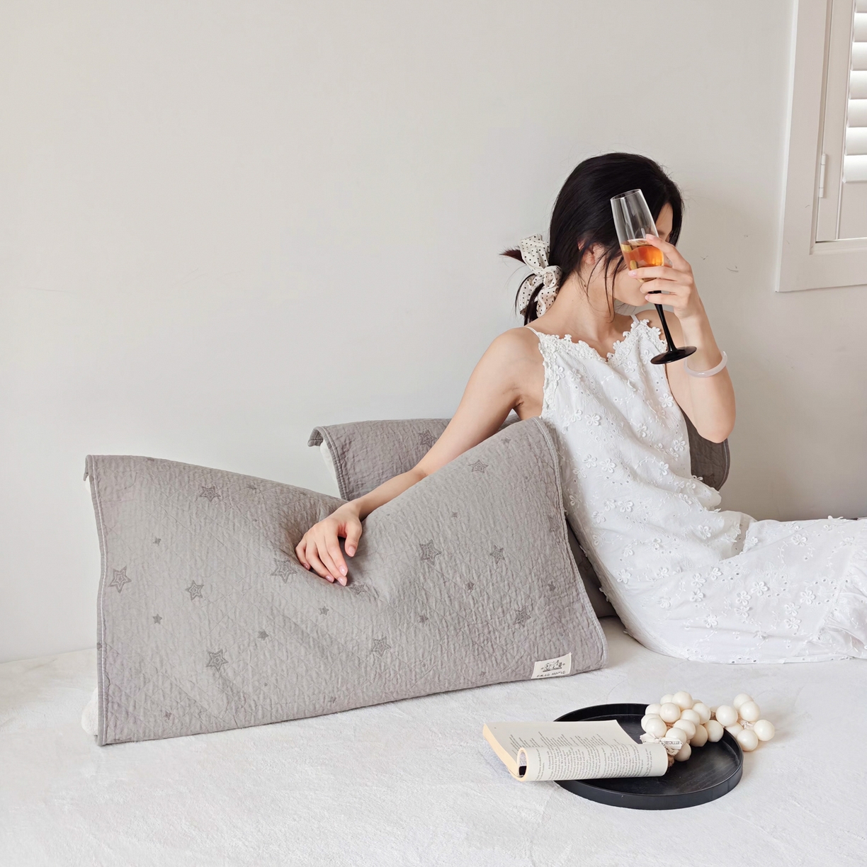 91家纺网 家纺一手货源 找家纺 沐瑟家纺  2026新款安心棉纯棉纱布枕巾 星点