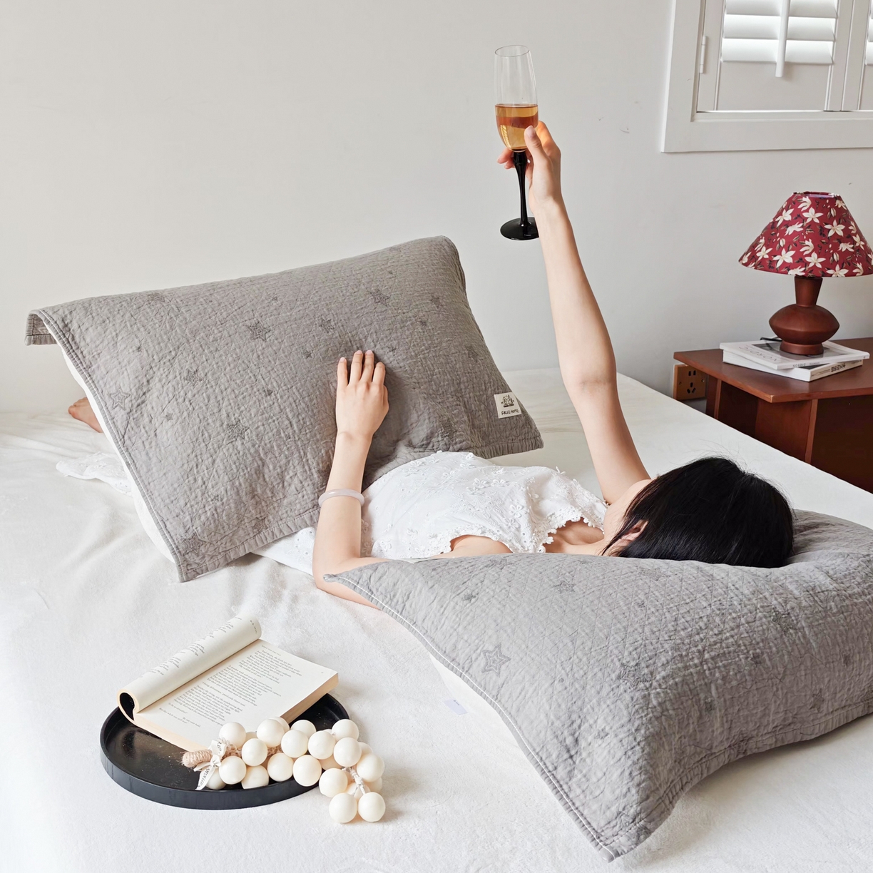 91家纺网 家纺一手货源 找家纺 沐瑟家纺  2026新款安心棉纯棉纱布枕巾 星点