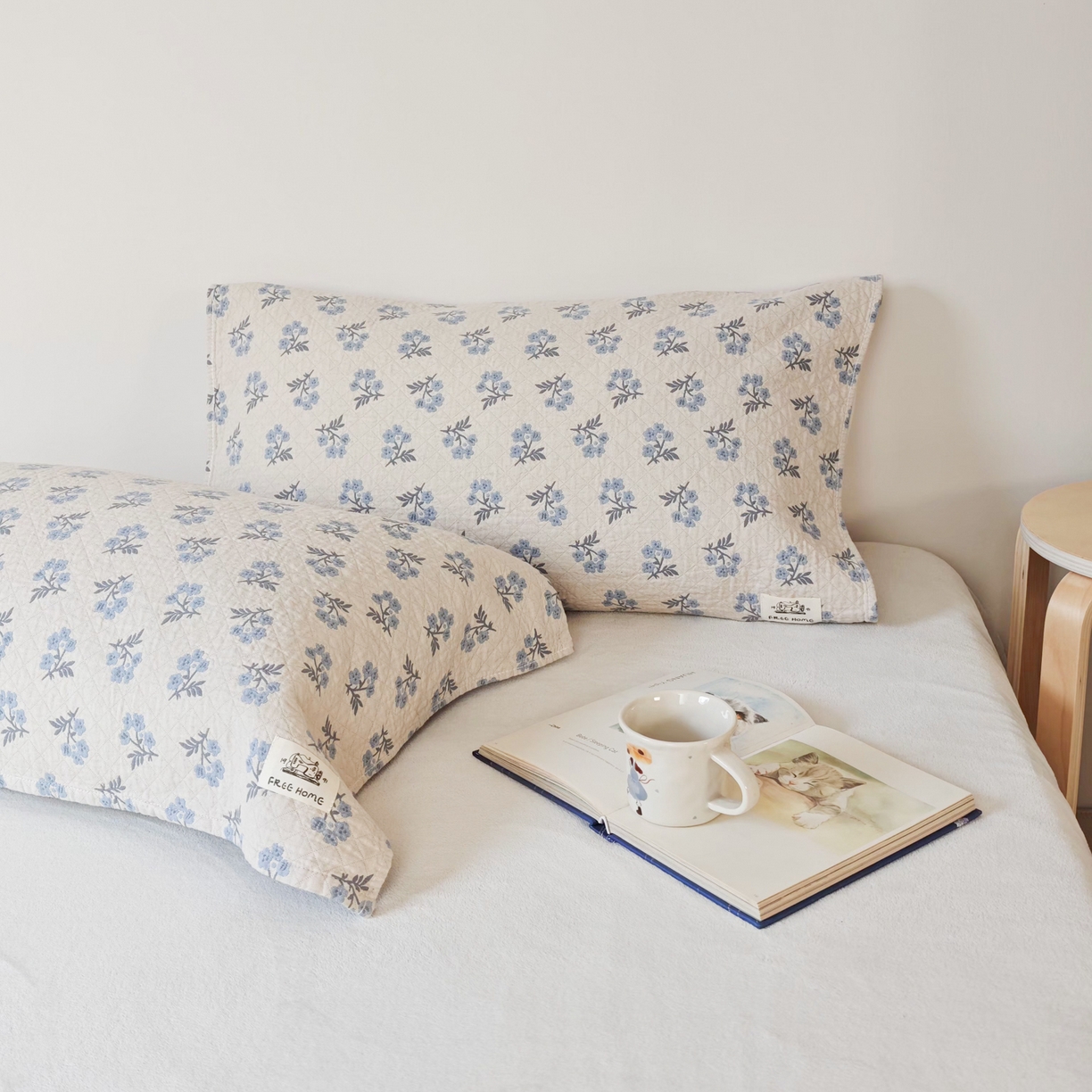 91家纺网 家纺一手货源 找家纺 沐瑟家纺  2026新款安心棉纯棉纱布枕巾 小花心