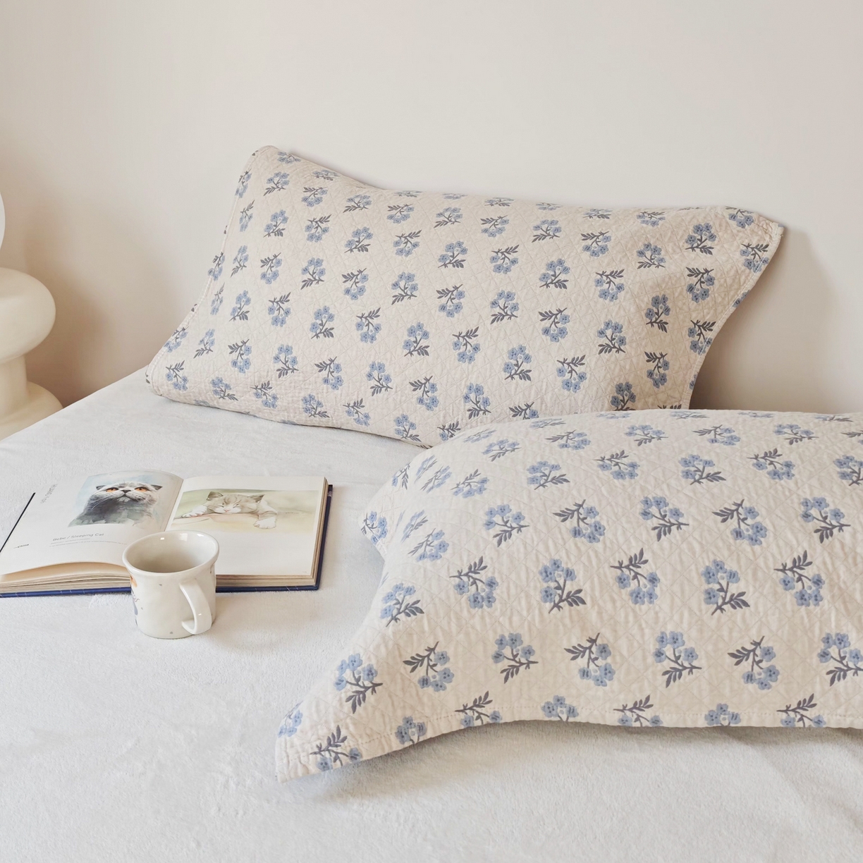 91家纺网 家纺一手货源 找家纺 沐瑟家纺  2026新款安心棉纯棉纱布枕巾 小花心