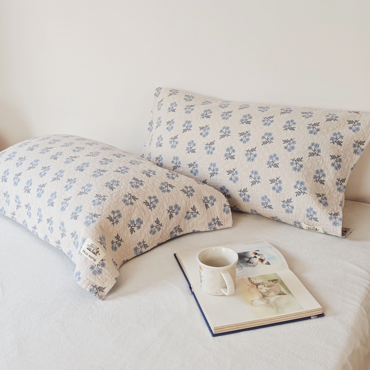 91家纺网 家纺一手货源 找家纺 沐瑟家纺  2026新款安心棉纯棉纱布枕巾 小花心