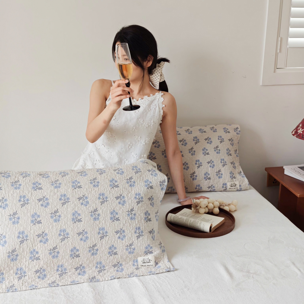 91家纺网 家纺一手货源 找家纺 沐瑟家纺  2026新款安心棉纯棉纱布枕巾 小花心