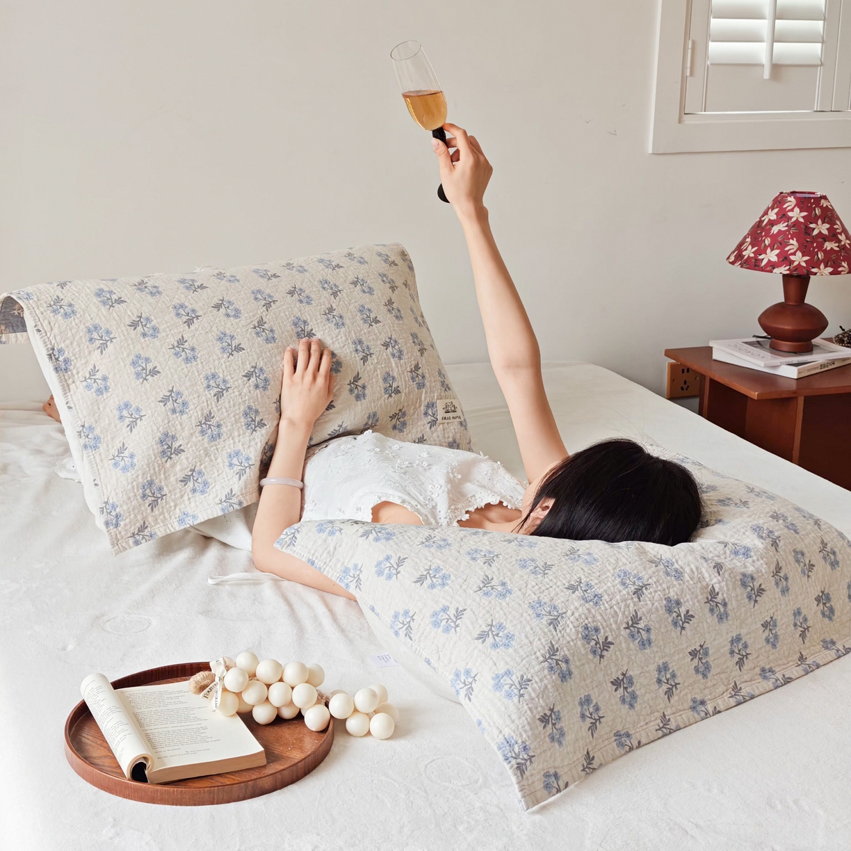 91家纺网 家纺一手货源 找家纺 沐瑟家纺  2026新款安心棉纯棉纱布枕巾 小花心